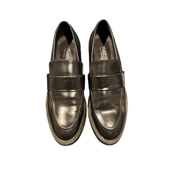 NAE Vegan Shoes Black Chunky Loafers Size 40 EU/ approx. US Women’s 9 - Picture 1 of 6